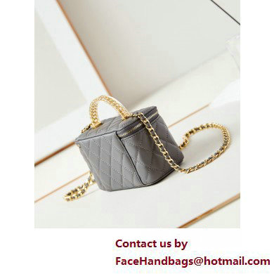 Chanel Lambskin, Resin  &  Gold-Tone Metal Clutch with Chain Bag AP3820 Dark Gray 2025